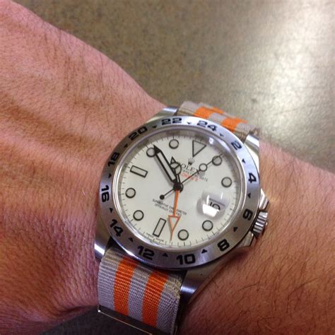 rolex explorer 2 orange strap|Rolex explorer ii nato strap.